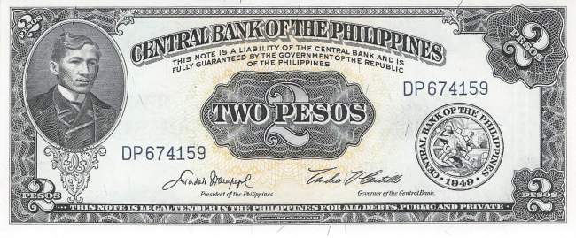 Philippinen 2 Pesos 1949 p134d